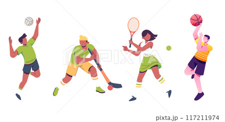 Colorful Sports Illustrations 117211974