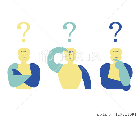 考える人 何故だろう うまくいかない 思案中 不満 117211991