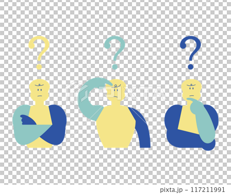 考える人 何故だろう うまくいかない 思案中 不満 117211991