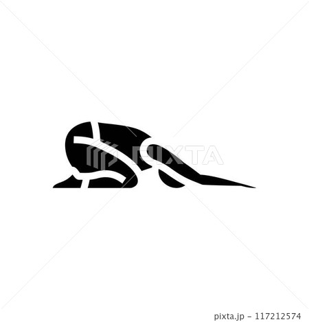 childs pose balasana yoga glyph icon vector illustration 117212574