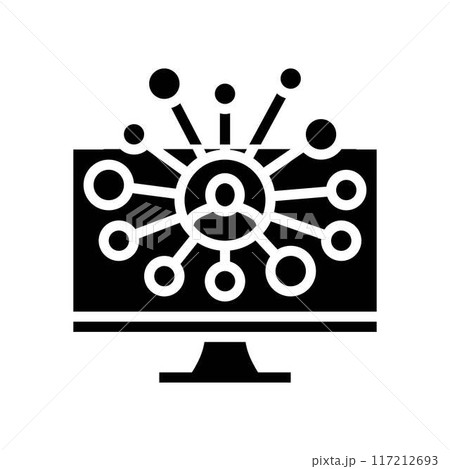 attendee networking virtual conference glyph icon vector illustration 117212693