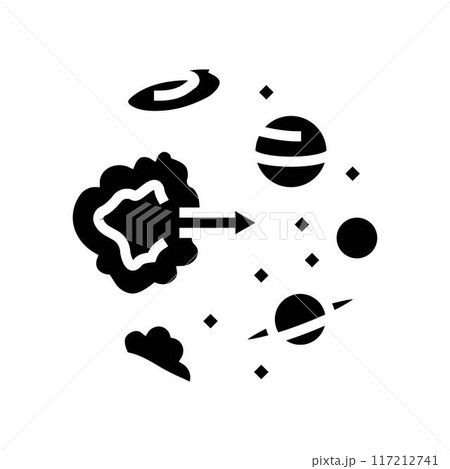 origin of the universe unsolved mystery glyph icon vector illustration origin of the universe unsolved mystery glyph icon vector illustration 117212741
