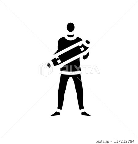 skateboarder sport glyph icon vector illustration skateboarder sport glyph icon vector illustration 117212784
