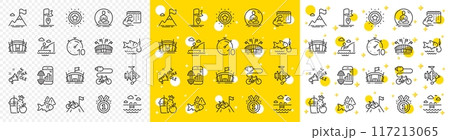 Outline Approved, Timer and Fitness app line icons pack for web with Sports arena, Yoga, Winner star line icon. Swimming pool, Fishing, Ole chant pictogram icon. Fish, Flag, Arena stadium. Vector Outline Approved, Timer and Fitness app line icons pack for web with Sports arena, Yoga, Winner star line icon. Swimming pool, Fishing, Ole chant pictogram icon. Fish, Flag, Arena stadium. Vector 117213065