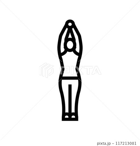 mountain pose tadasana yoga line icon vector illustration 117213081