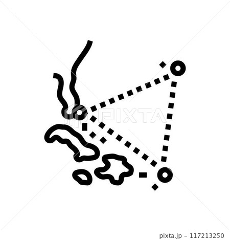 the bermuda triangle unsolved mystery line icon vector illustration 117213250