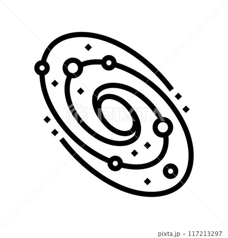 dark matter unsolved mystery line icon vector illustration 117213297