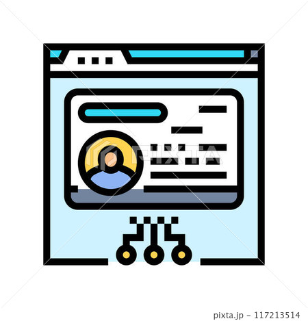 attendee badge virtual conference color icon vector illustration 117213514