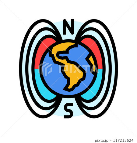 the origin of magnetic fields mystery color icon vector illustration 117213624