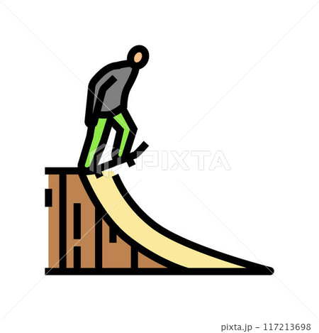 vert skating skateboard sport color icon vector illustration 117213698