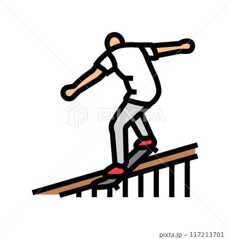 grind skateboard sport color icon vector illustration 117213701