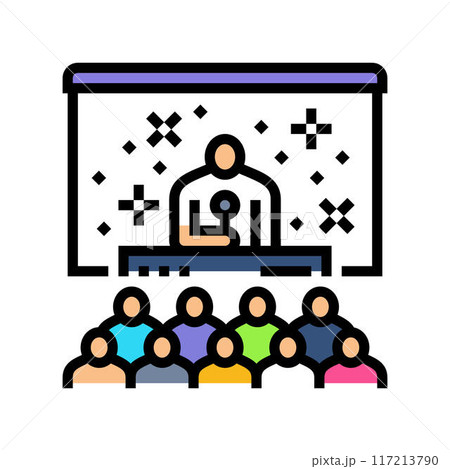 afterparty rave retro color icon vector illustration 117213790