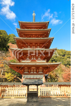 奈良　真言宗豊山派総本山大和国長谷寺の五重塔 117214629