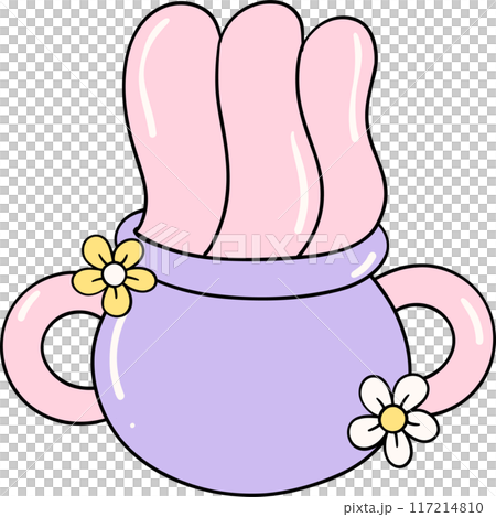 Cute Pastel Halloween Floral cauldron Groovy Retro Cartoon Character Girly Coquette Flower Doodle Cute Pastel Halloween Floral cauldron Groovy Retro Cartoon Character Girly Coquette Flower Doodle 117214810