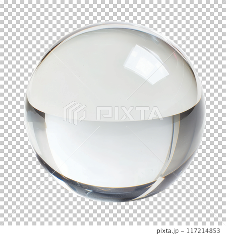 Clear Glass Sphere with Smooth Surface Isolated without Background 117214853