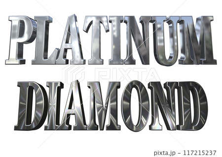 3DCG立体文字「プラチナ,ダイヤモンド」PLATINUM,DIAMOND 3DCG立体文字「プラチナ,ダイヤモンド」PLATINUM,DIAMOND 117215237