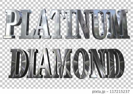 3DCG立体文字「プラチナ,ダイヤモンド」PLATINUM,DIAMOND 3DCG立体文字「プラチナ,ダイヤモンド」PLATINUM,DIAMOND 117215237