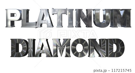 3DCG立体文字「プラチナ,ダイヤモンド」PLATINUM,DIAMOND 3DCG立体文字「プラチナ,ダイヤモンド」PLATINUM,DIAMOND 117215745