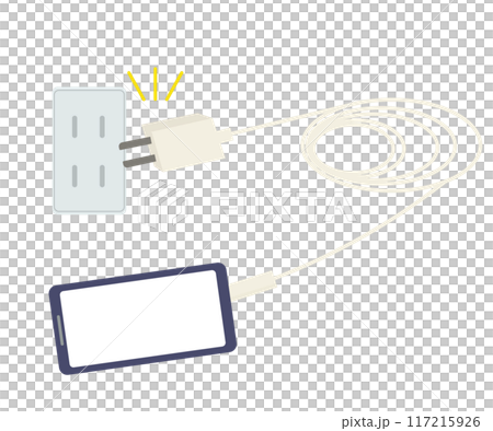 Illustration of trying to charge a smartphone. Vector 117215926