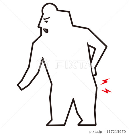 臀部が痛い男性ビジネスマン 臀部が痛い男性ビジネスマン 117215970