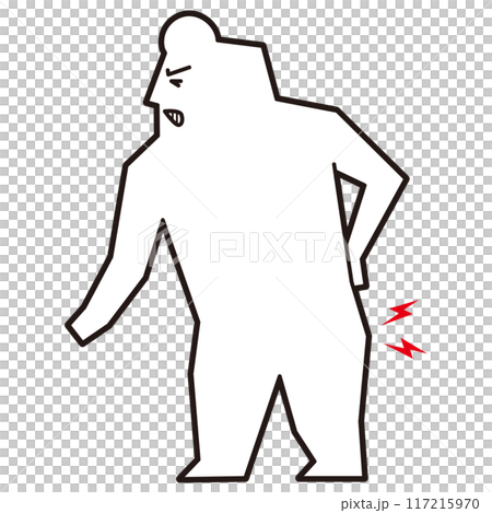 臀部が痛い男性ビジネスマン 臀部が痛い男性ビジネスマン 117215970