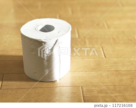 床に置いたトイレットペーパー_右スペース 床に置いたトイレットペーパー_右スペース 117216108
