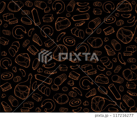 Meat production. Vector drawing food 117216277