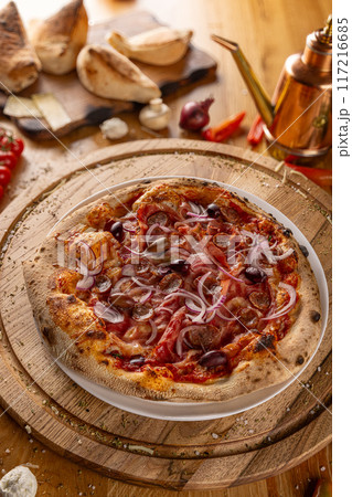 Delicious Italian pizza 117216685