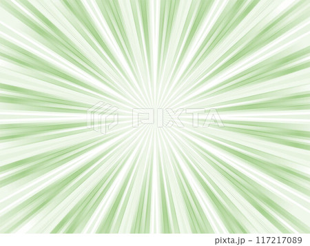 うっすらと光り輝く集中線背景_ライトグリーン 117217089
