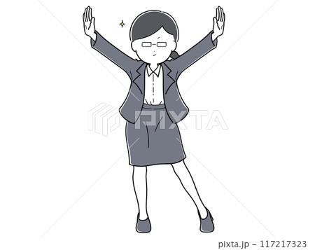 余裕でモーマンターイなメガネの女性社員 117217323