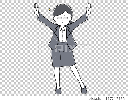 余裕でモーマンターイなメガネの女性社員 117217323
