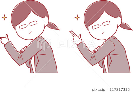 キリッとグッドなメガネの女性社員セット(赤褐色) キリッとグッドなメガネの女性社員セット(赤褐色) 117217336