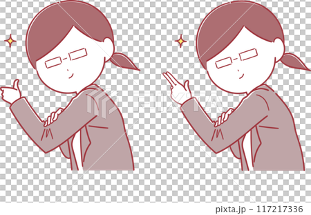 キリッとグッドなメガネの女性社員セット(赤褐色) キリッとグッドなメガネの女性社員セット(赤褐色) 117217336