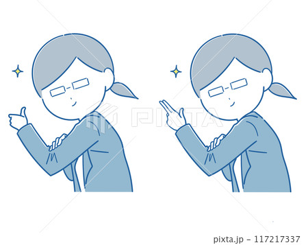 キリッとグッドなメガネの女性社員セット(青系) キリッとグッドなメガネの女性社員セット(青系) 117217337