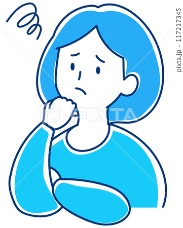 困っている人　女性のイラスト 117217345