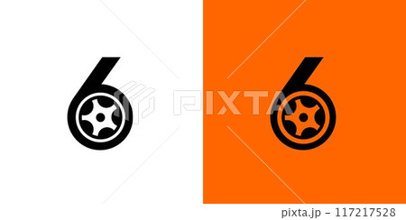 Strong and unique 6 tire logo design Strong and unique 6 tire logo design 117217528