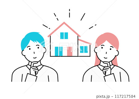マイホーム購入を考える若いカップル 117217584