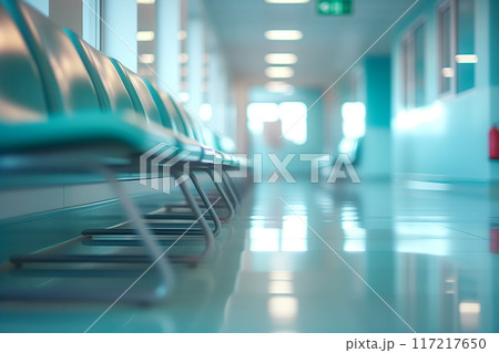 病院のぼやけた背景　AI生成画像 117217650