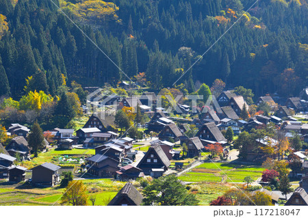 秋　白川郷　荻町地区 117218047