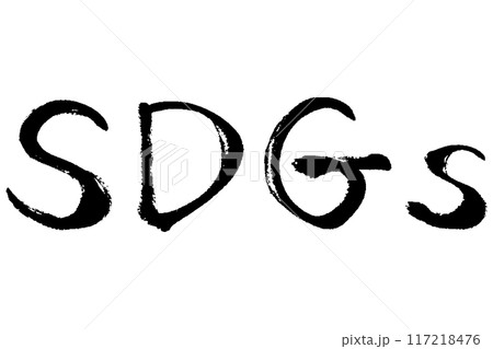 筆タッチのSDGsの文字のイラスト 117218476