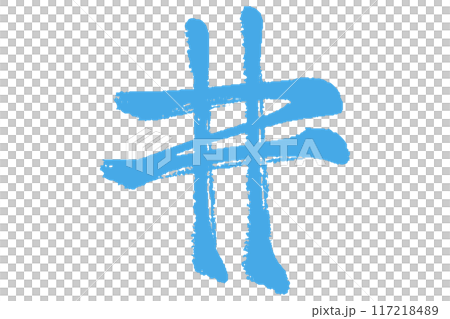筆タッチのハッシュタグの文字のイラスト 117218489