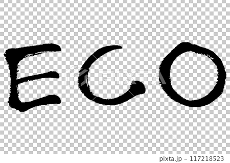 ECO 字母的筆觸插圖 ECO 字母的筆觸插圖 117218523