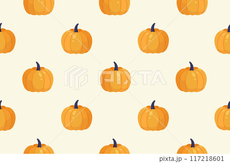 Seamless pattern ripe pumpkin. Vector illustration 117218601