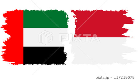 Monaco and United Arab Emirates grunge flags connection vector 117219079