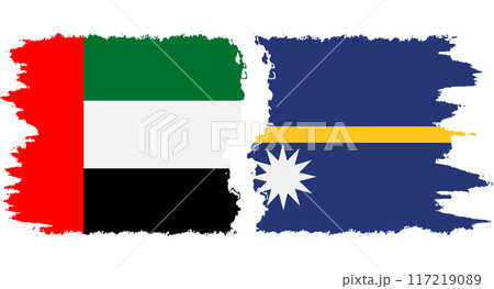 Nauru and United Arab Emirates grunge flags connection vector Nauru and United Arab Emirates grunge flags connection vector 117219089