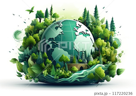 save the green planet concept with green Earth globe, Earth Day save the green planet concept with green Earth globe, Earth Day 117220236