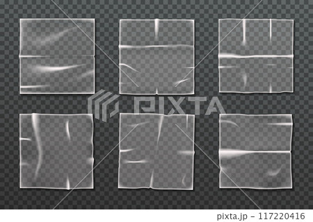 Set of vector polythene stickers or polythene wrap 117220416