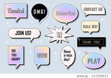 Set of vector speech bubble or talk icon. Vector 117220417