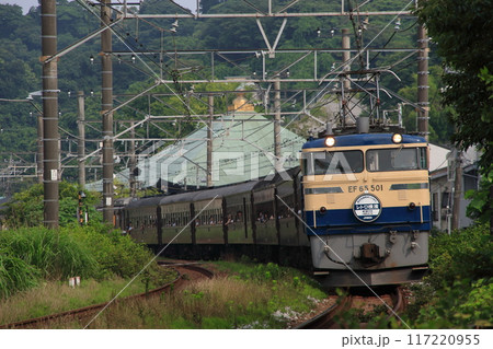 横須賀線の名所を背景に走るEF65-501号機牽引の「レトロ横濱」号_2009/6/27撮影 横須賀線の名所を背景に走るEF65-501号機牽引の「レトロ横濱」号_2009/6/27撮影 117220955
