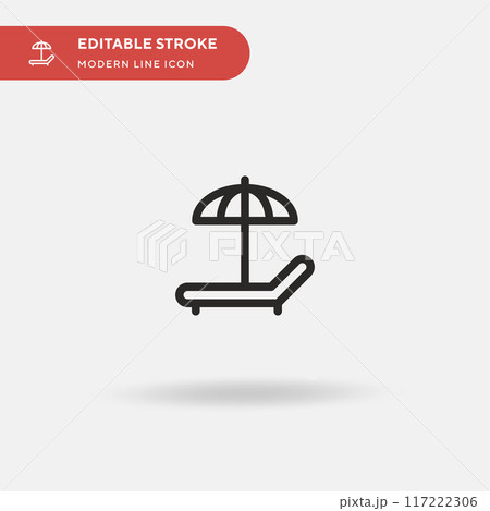 Beach Simple vector icon. Illustration symbol design template for web mobile UI element. Perfect color modern pictogram on editable stroke. Beach icons for your business project 117222306